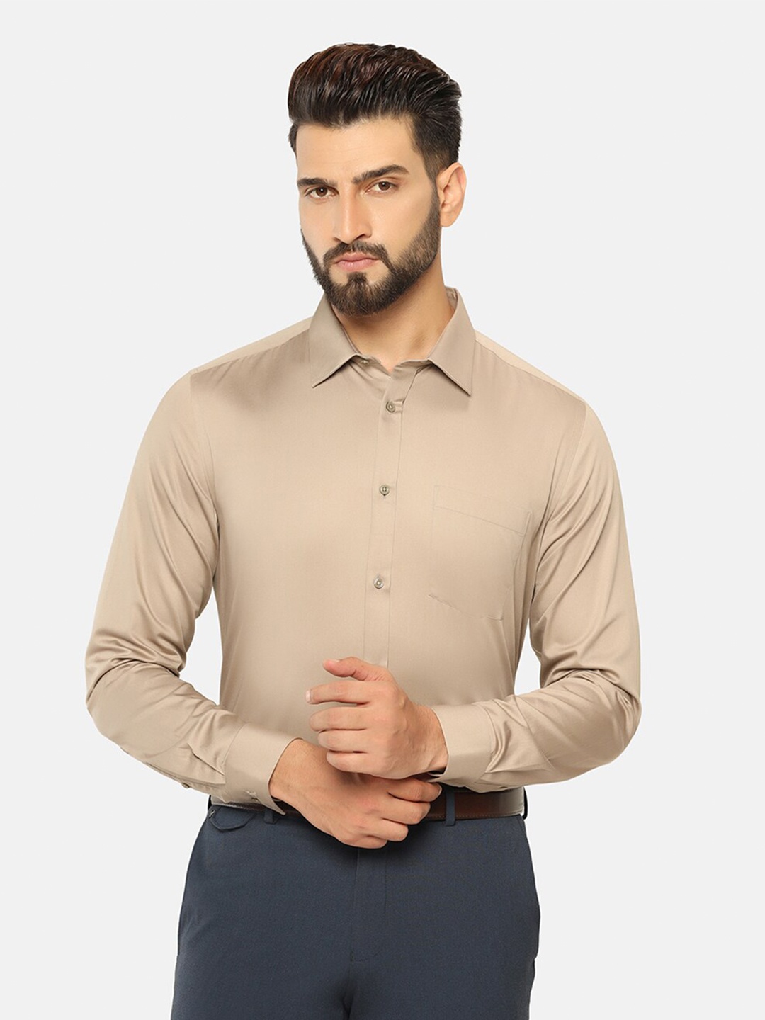 

Blackberrys India Slim Fit Pure Cotton Formal Shirt, Khaki
