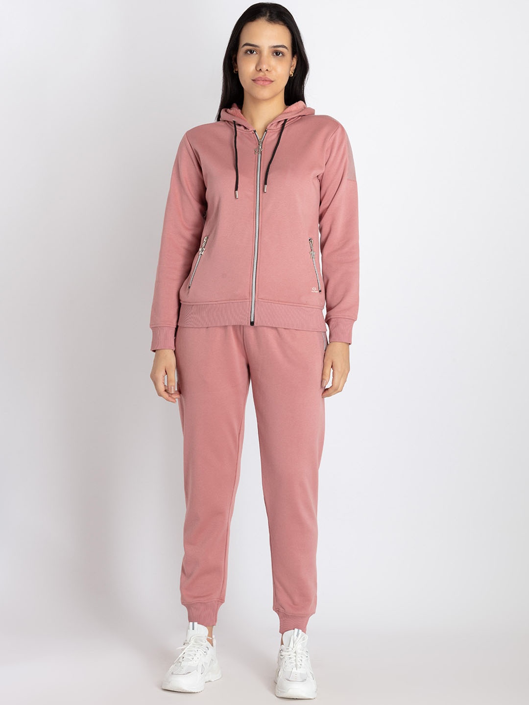 

Status Quo Front Open Hooded Tracksuit, Coral