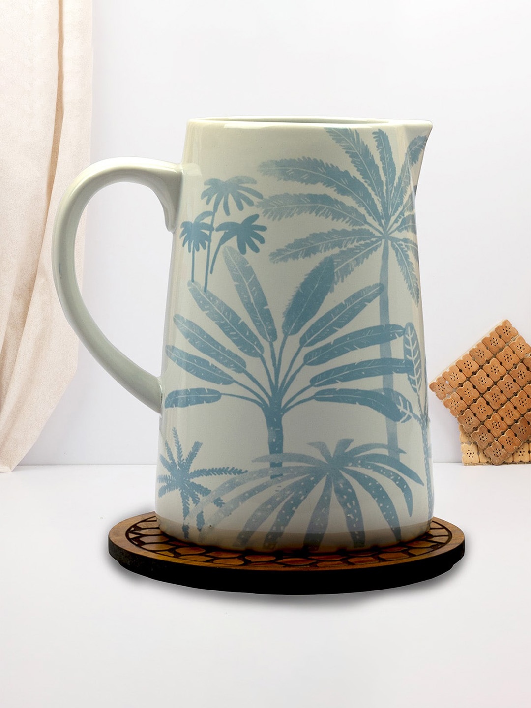 

Anko Coastal White & Blue Printed Ceramic Palm Jug - 1.6 L