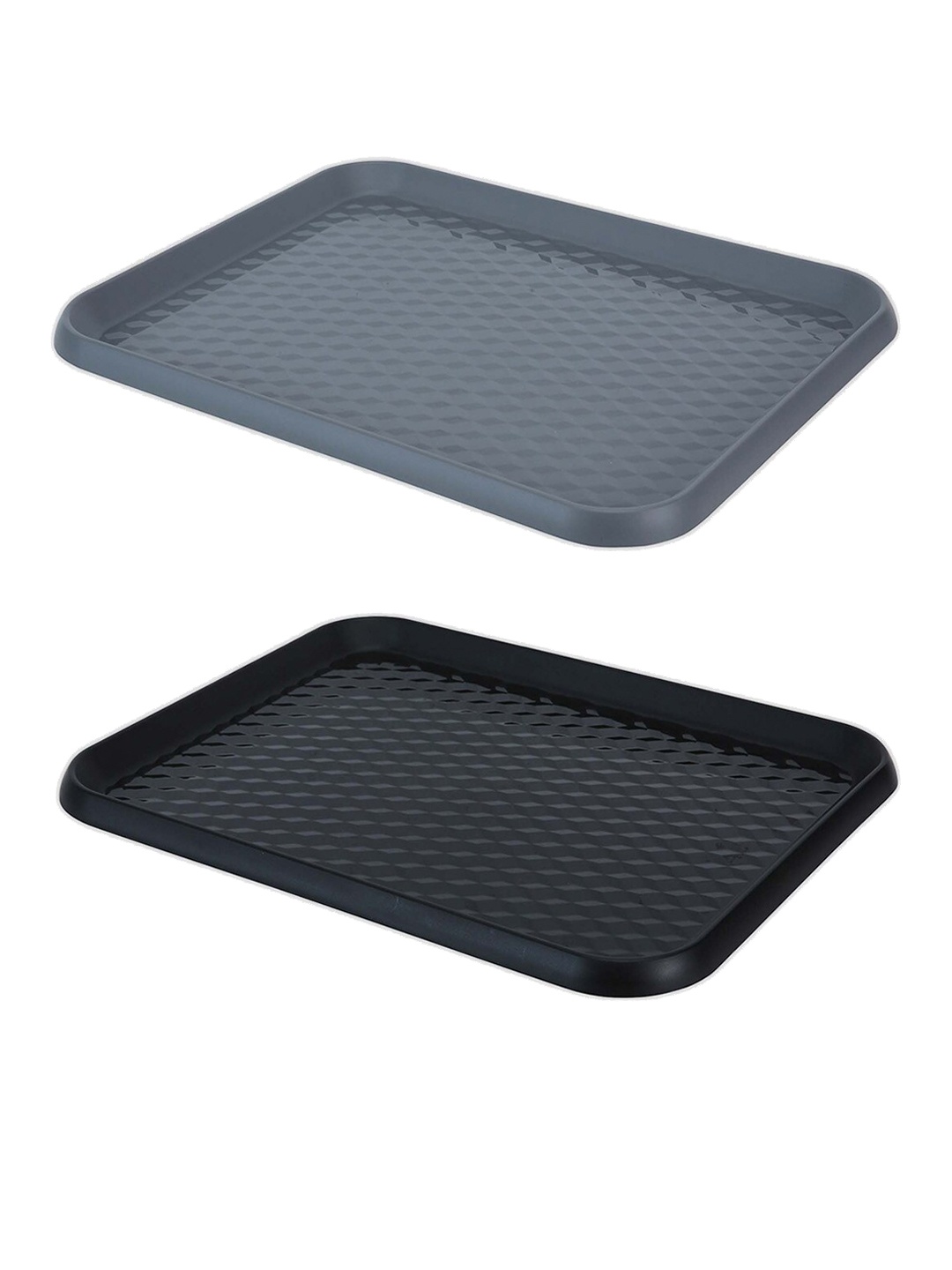 

Anko Universal 2-Pcs Black & Grey Rectangular Serving Tray