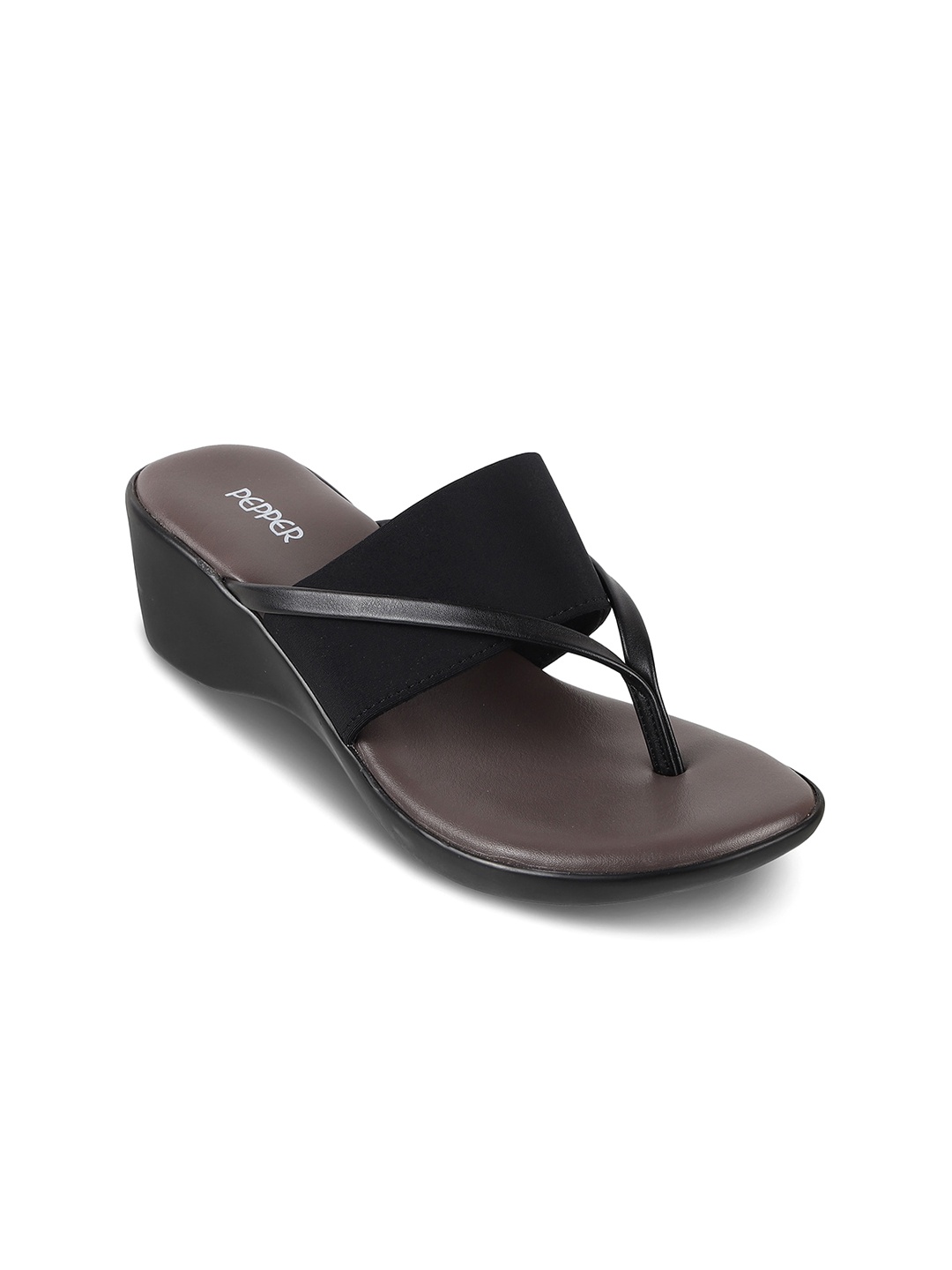 

PEPPER Open Toe Wedges, Black