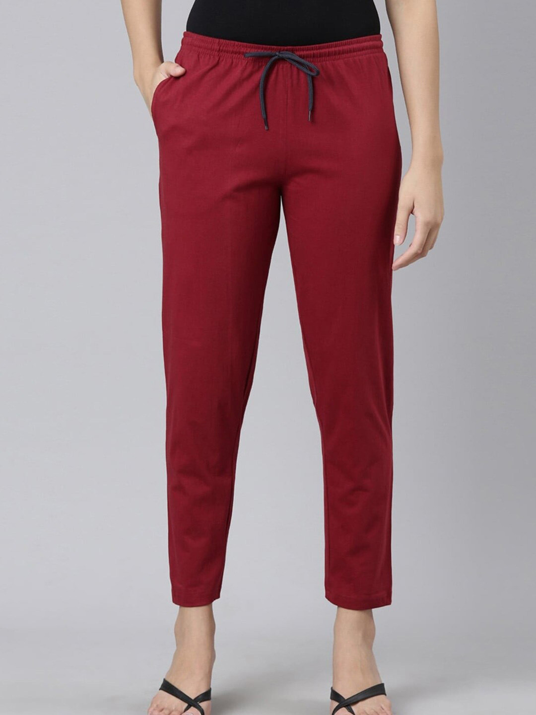 

Kryptic Women Relaxed Easy Wash Pure Cotton Trouser, Maroon