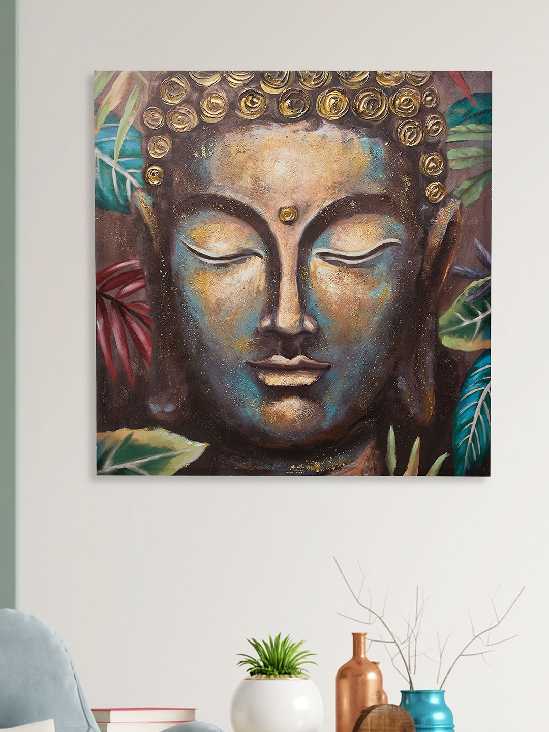 

Home Centre Artistry Wooden Buddha Printed Wall Art, Grey