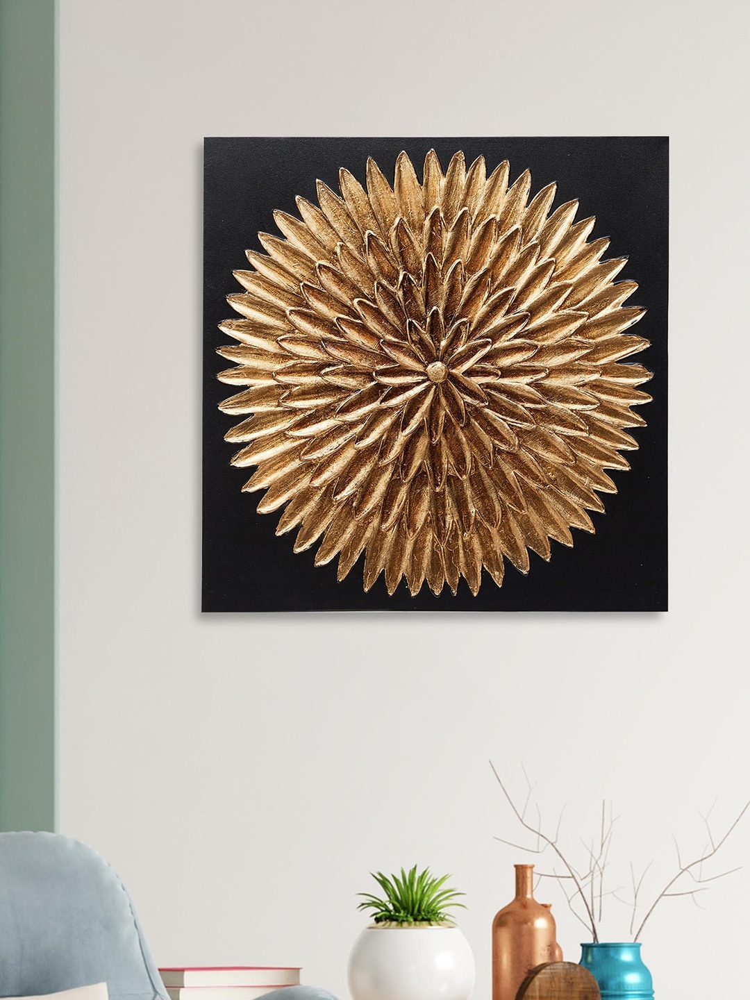 

Home Centre Black & Golden Artistry Wooden Abstract Wall Art