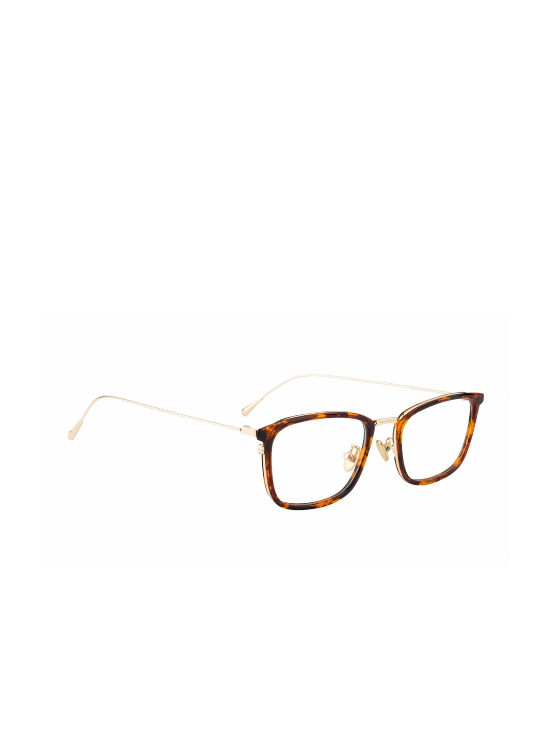 

Ted Smith Unisex Brown & Gold-Toned Solid Full Rim Wayfarer Frames