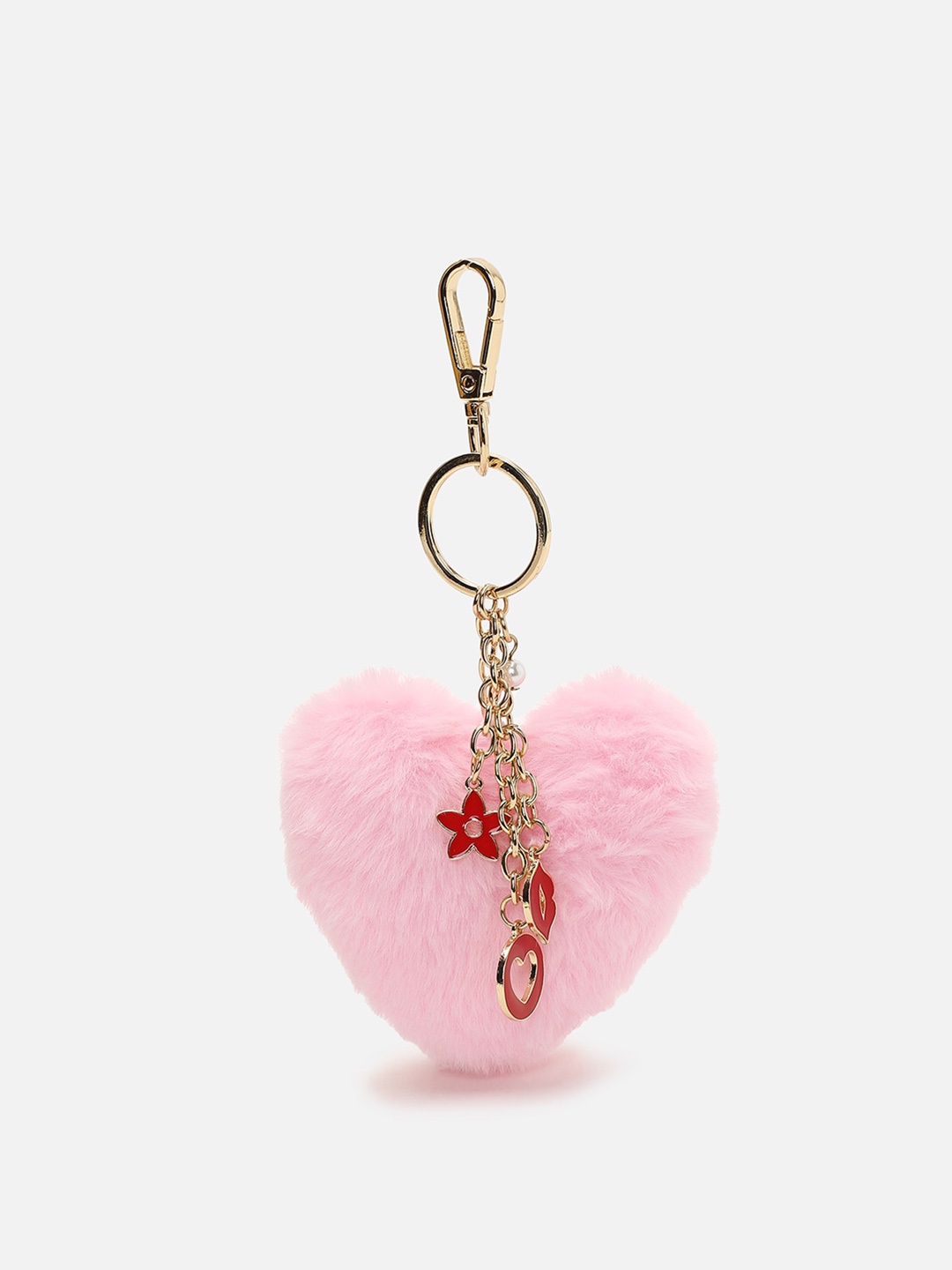 

FOREVER 21 Women Heart Key chain, Pink