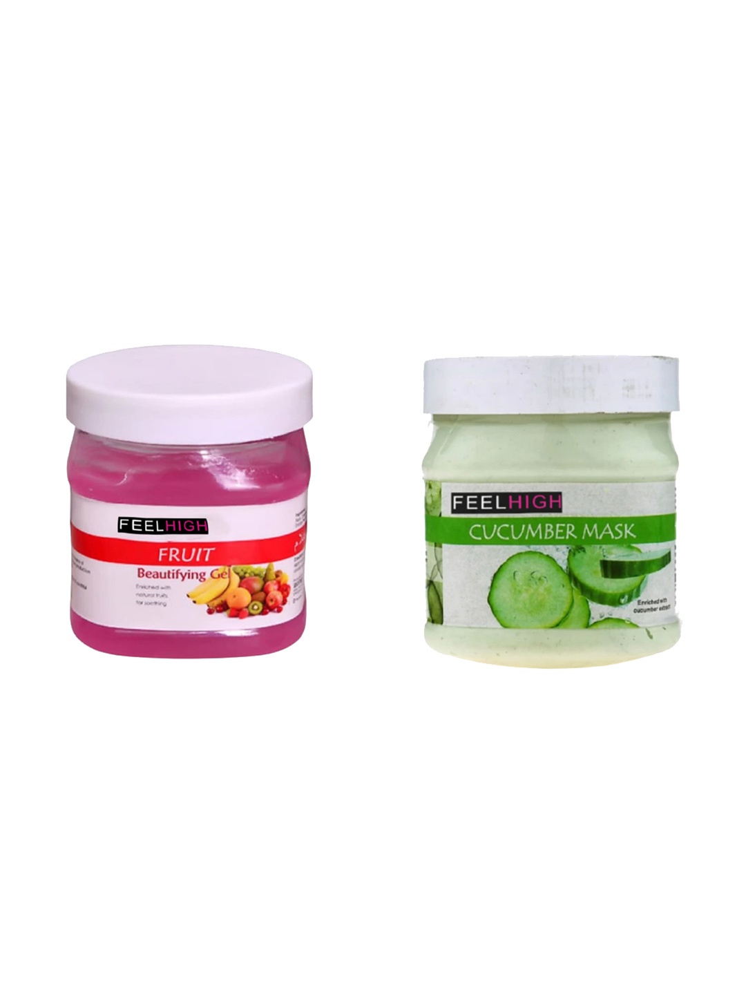 

FEELHIGH Set Of 2 Face & Body Fruit Gel & Cucumber Mask-500gm + 500gm, Multi