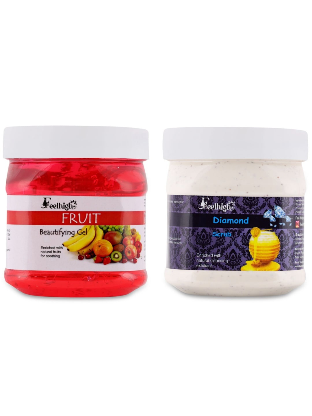 

FEELHIGH Set Of 2 Fruit Gel & Diamond Scrub 500gm Each, Multi