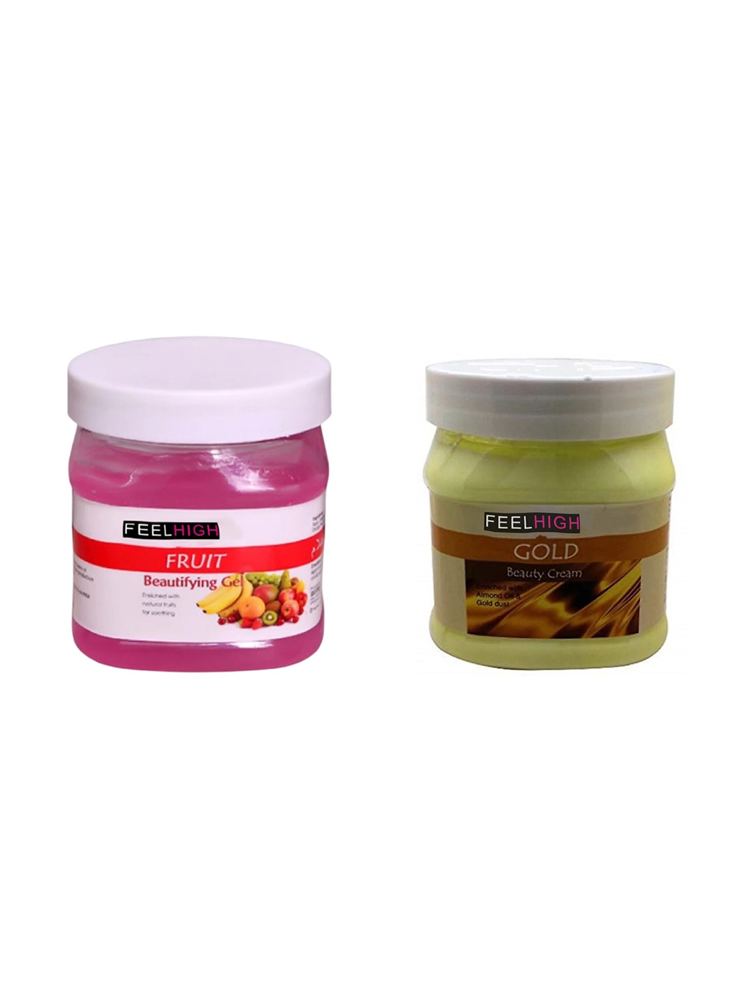 

FEELHIGH Set Of 2 Fruit Gel And Gold Cream - 500gm + 500gm, Multi