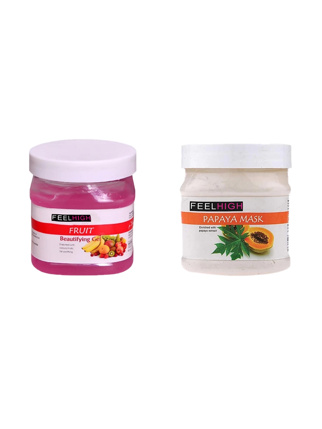 

FEELHIGH Set Of 2 Face & Body Fruit Gel & Papaya Mask-500gm + 500gm, Multi