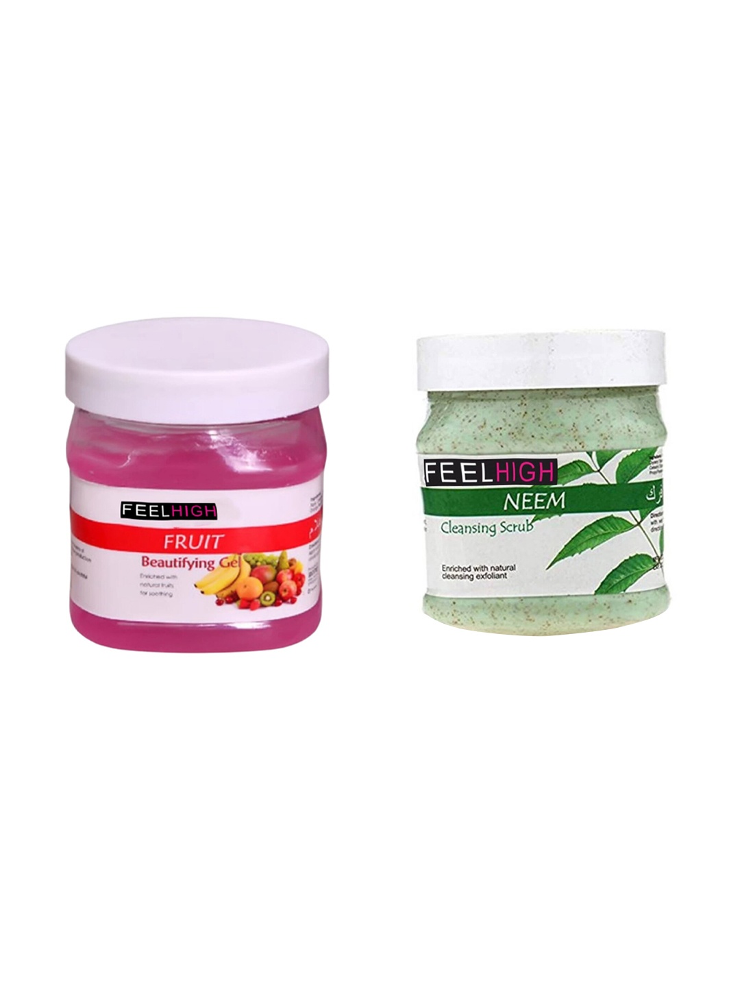 

FEELHIGH Set Of 2 Fruit Gel & Neem Scrub 500gm Each, Multi