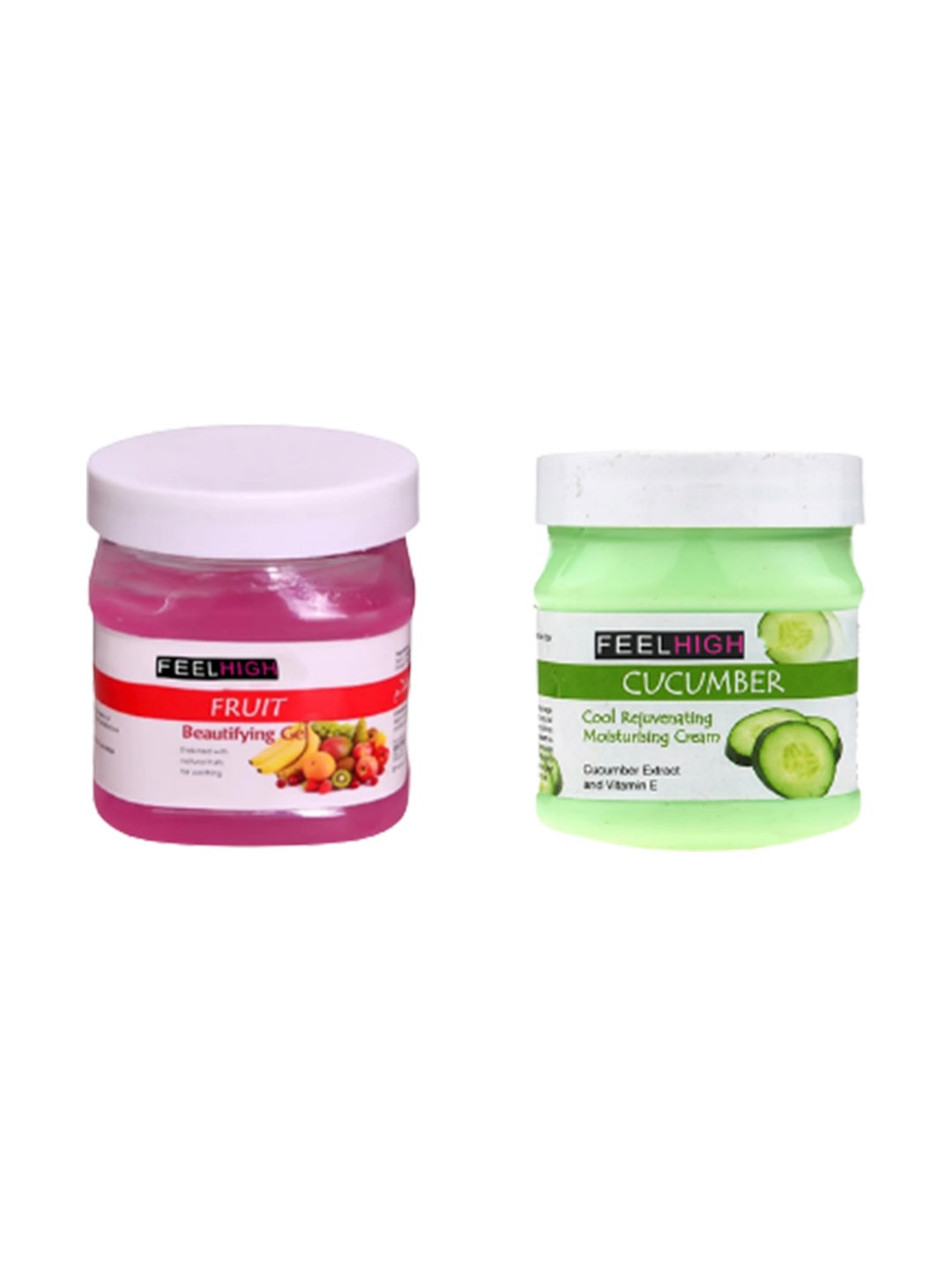 

FEELHIGH Set Of 2 Fruit Gel And Cucumber Cream - 500gm + 500gm, Multi