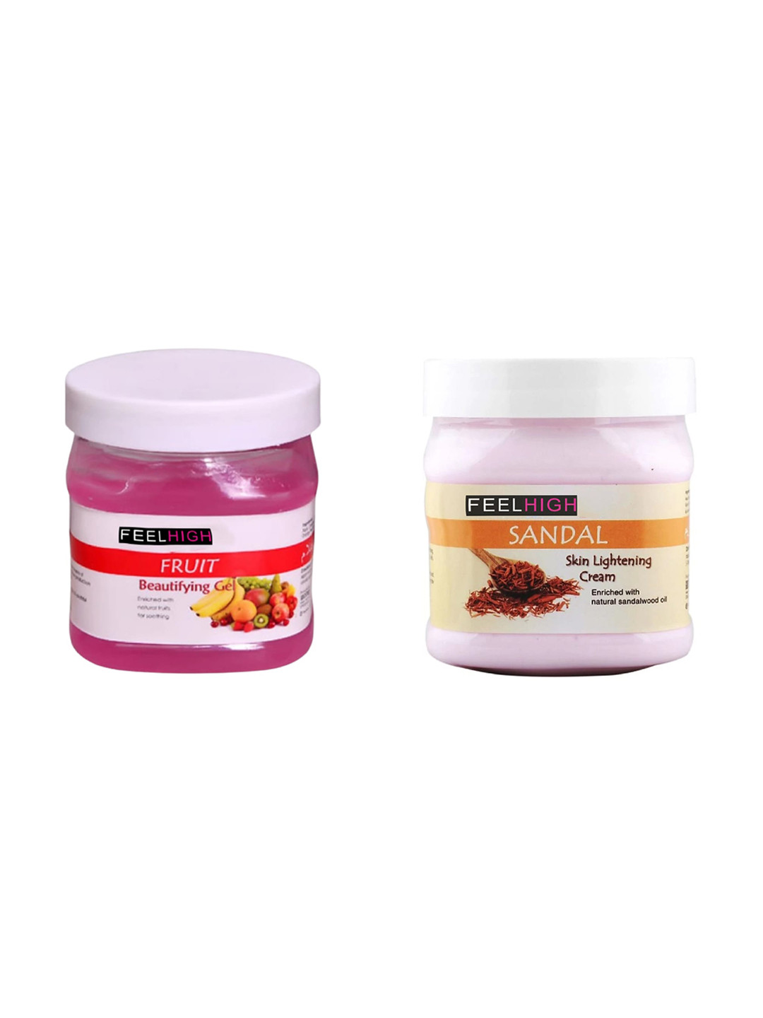 

FEELHIGH Face & Body Fruit Gel & Sandal Cream - 500 ml Each, Multi
