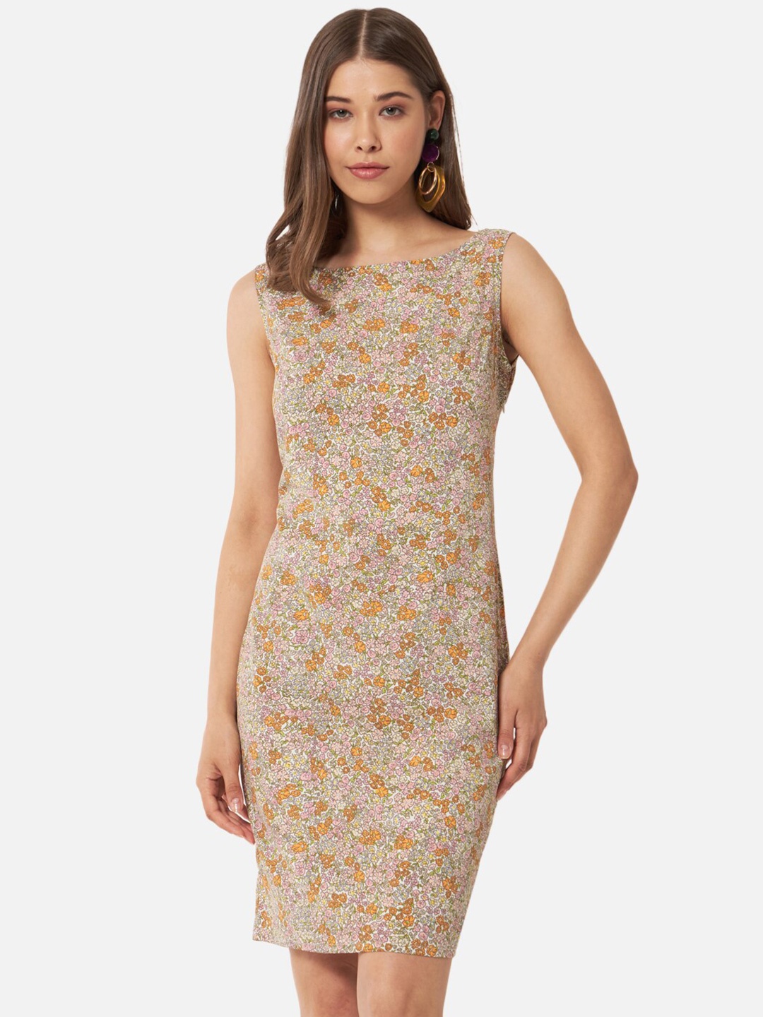 

BAESD Floral Printed Sheath Dress, Beige