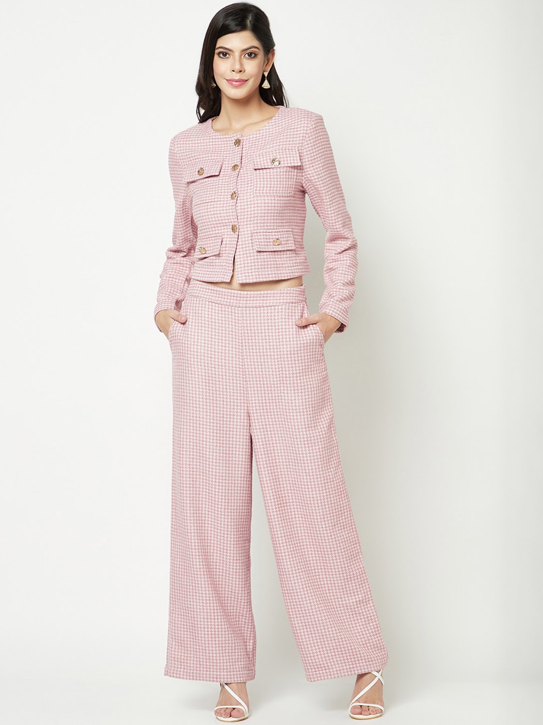 

HOUSE OF S Checked Top & Trouser, Pink