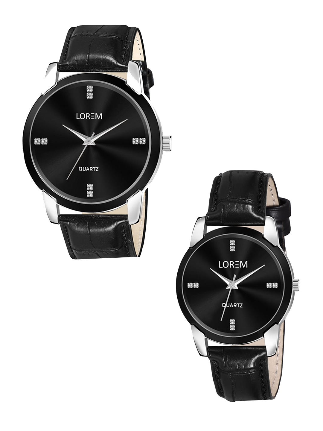 

FERRIZZO Unisex Set Of 2 Dial & Straps Analogue Watch LR96-LR343-FZ, Black