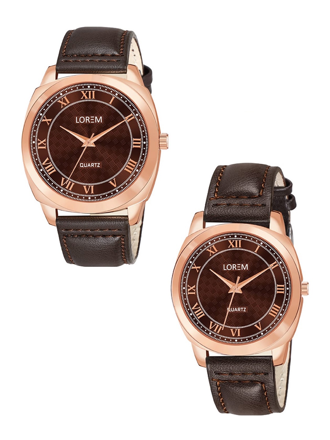 

FERRIZZO Unisex Set Of 2 Dial & Straps Analogue Watch LR89-LR336-FZ, Brown
