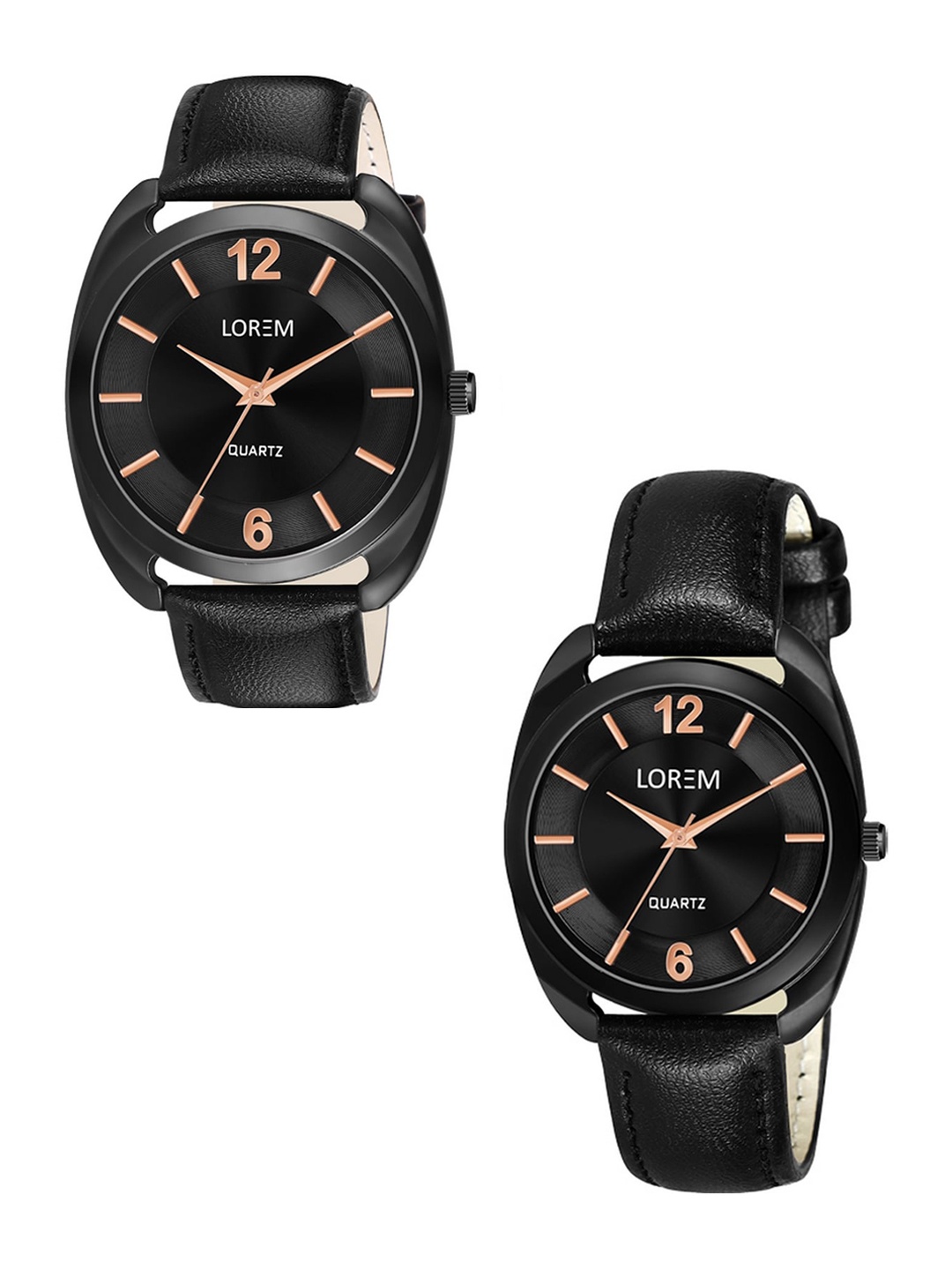 

FERRIZZO Unisex Set Of 2 Dial & Straps Analogue Watch LR75-LR322-FZ, Black
