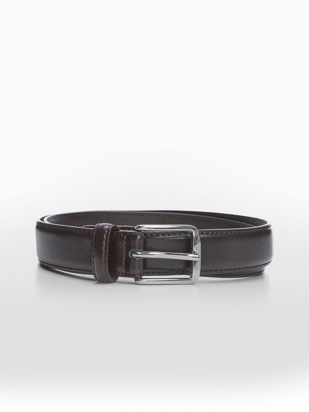 

MANGO MAN Leather Formal Belt, Black