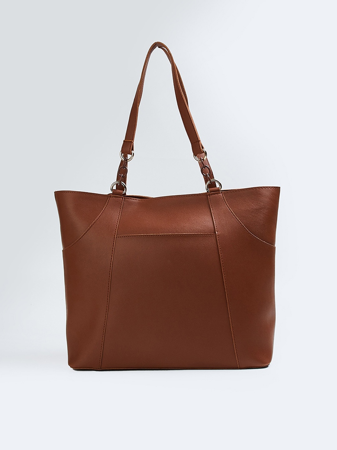 

max PU Structured Shoulder Bag, Brown
