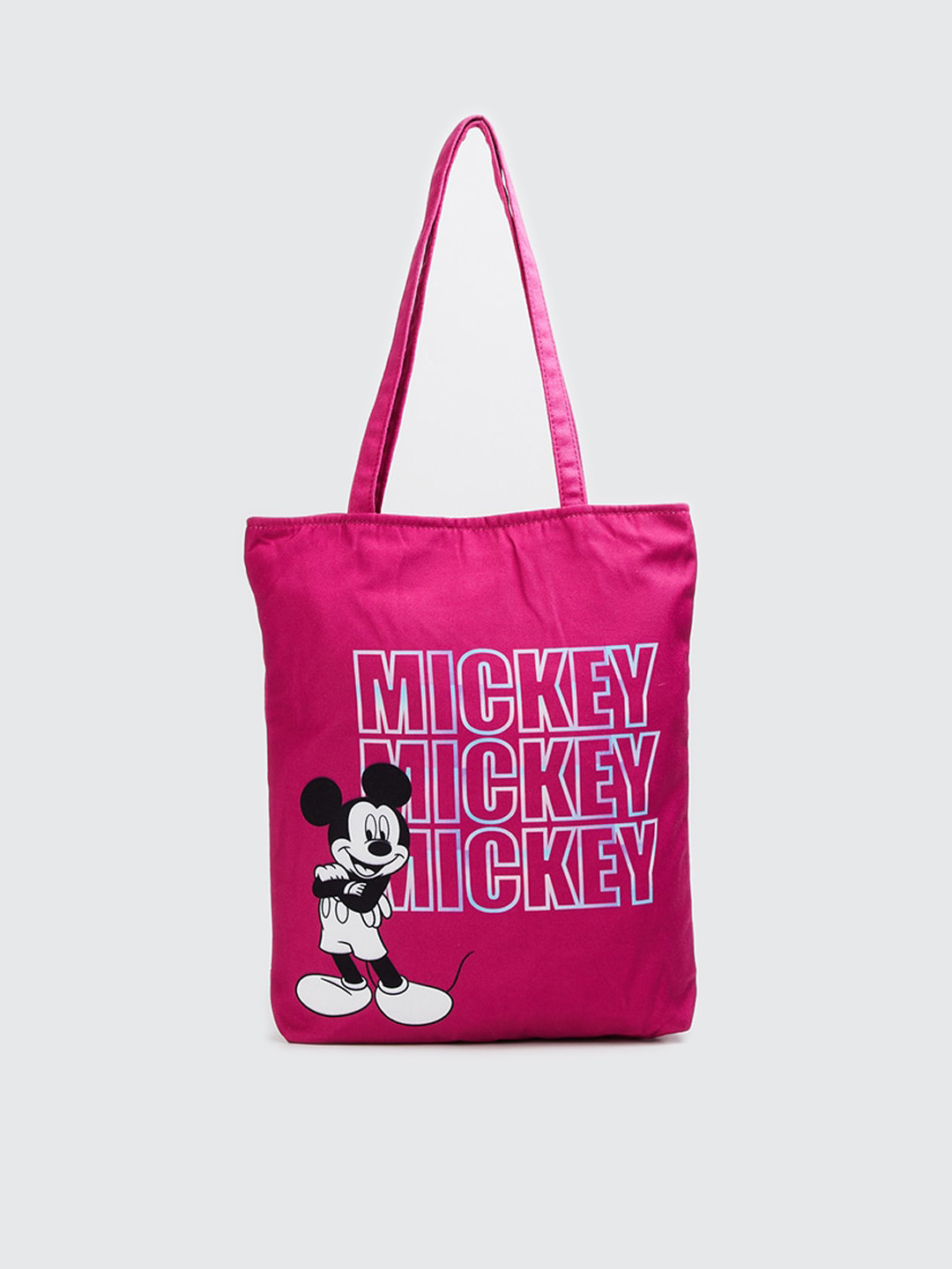 

max Mickey Mouse Printed Shopper Cotton Tote Bag, Pink