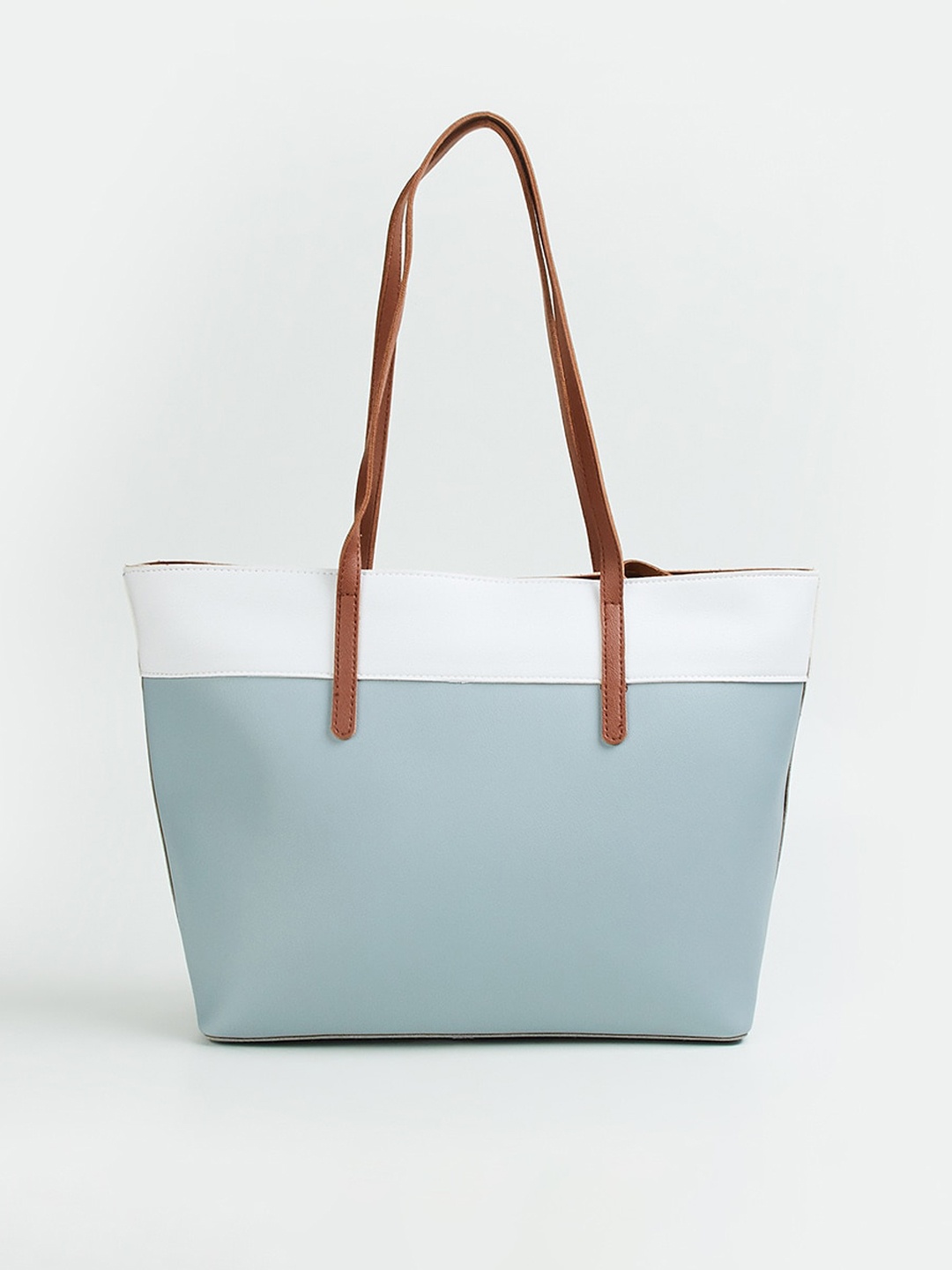

max Colourblocked Structured Shoulder Bag, White