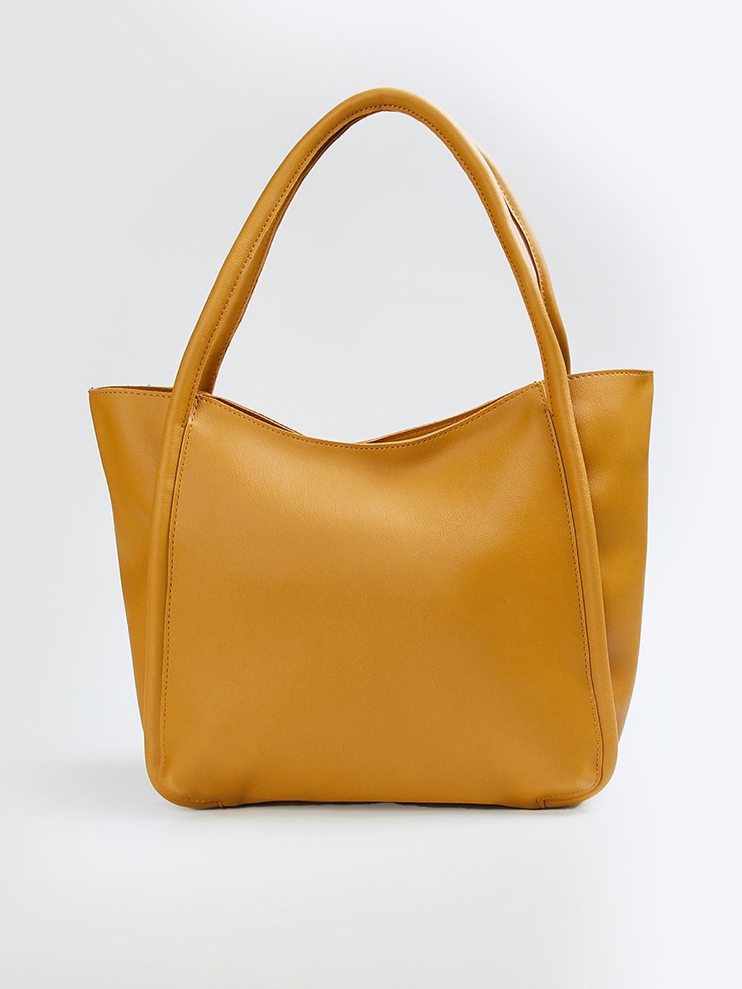 

max Oversized Structured Shoulder Bag, Mustard