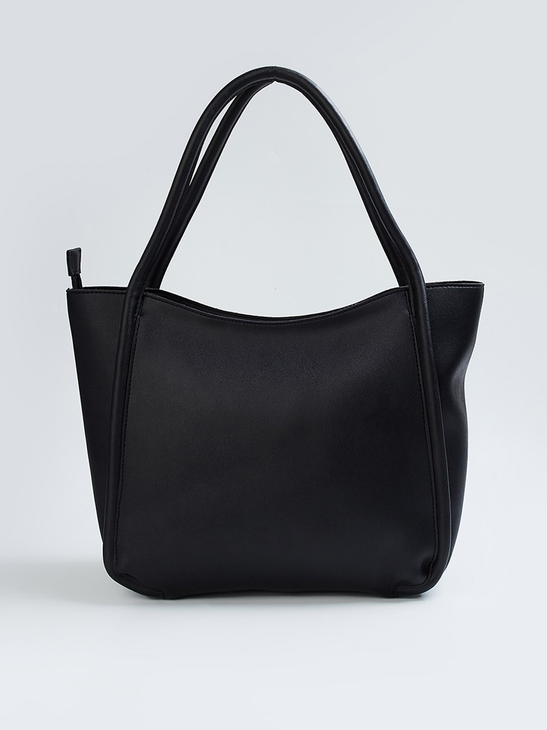 

max PU Oversized Shopper Tote Bag, Black