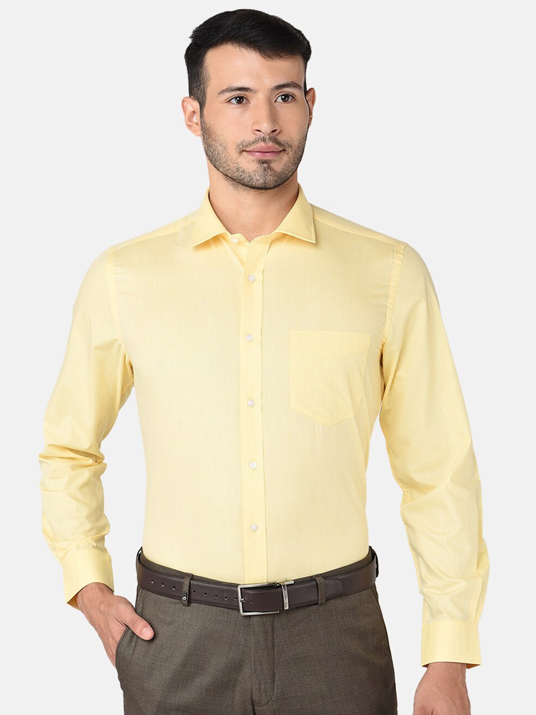

INSPIRO Classic Cotton Opaque Formal Shirt, Yellow