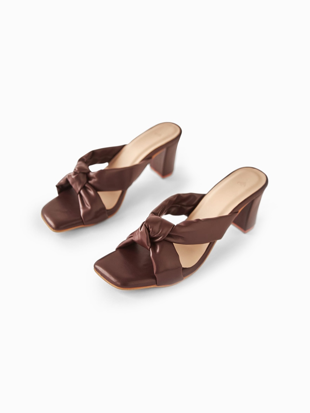 

The Label Life Knotted Block Heels, Brown