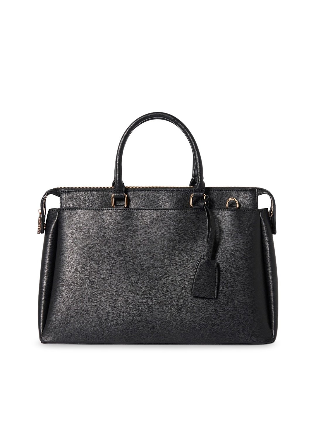 

Forever New Black PU Shopper Handheld Bag with Tasselled