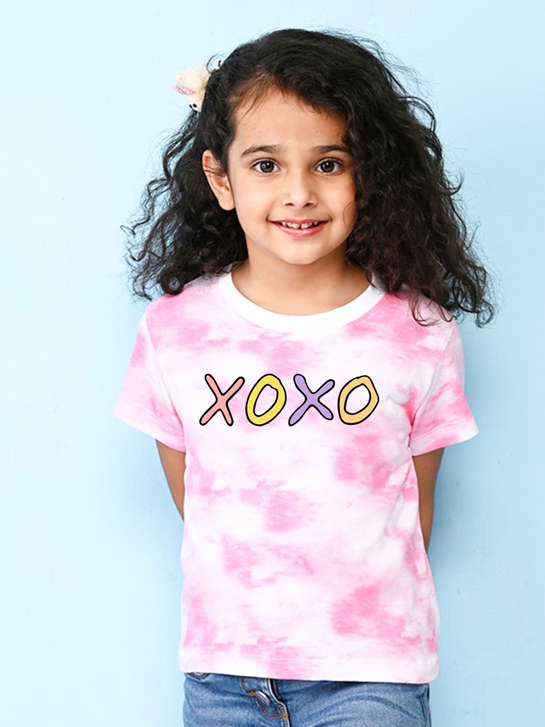 

NUSYL Girls Typography Printed T-shirt, Pink