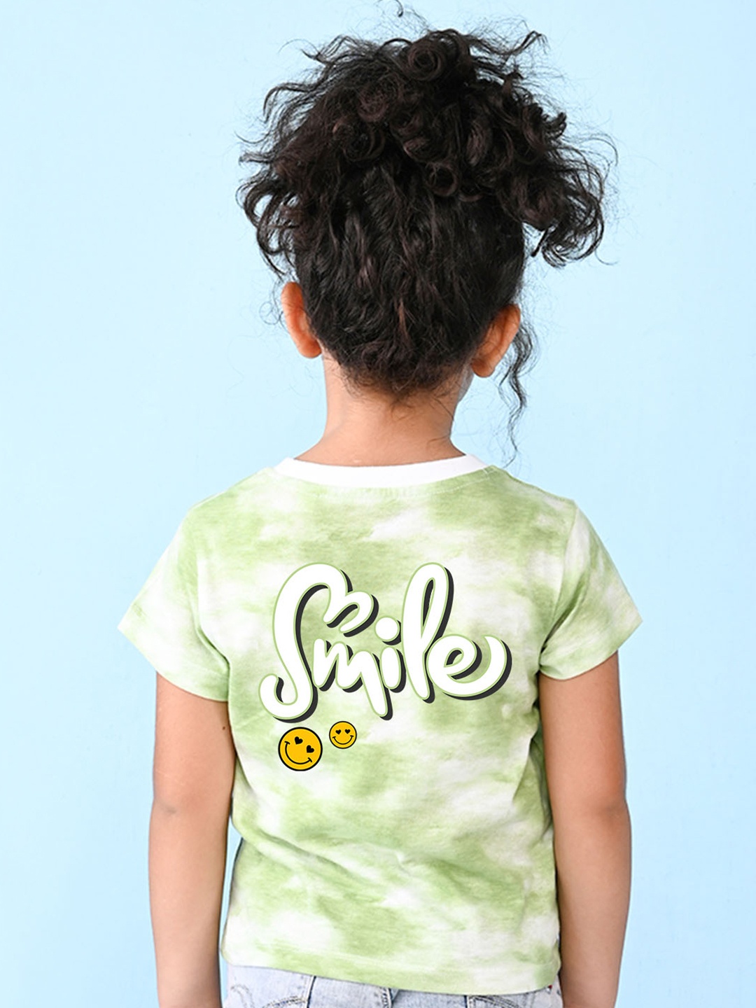 

NUSYL Girls Tie & Dye Cotton T-shirt, Green