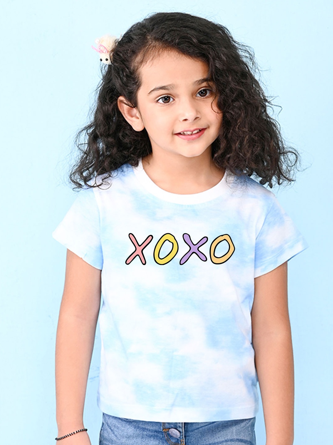 

NUSYL Girls Tie & Dye Cotton T-shirt, Blue