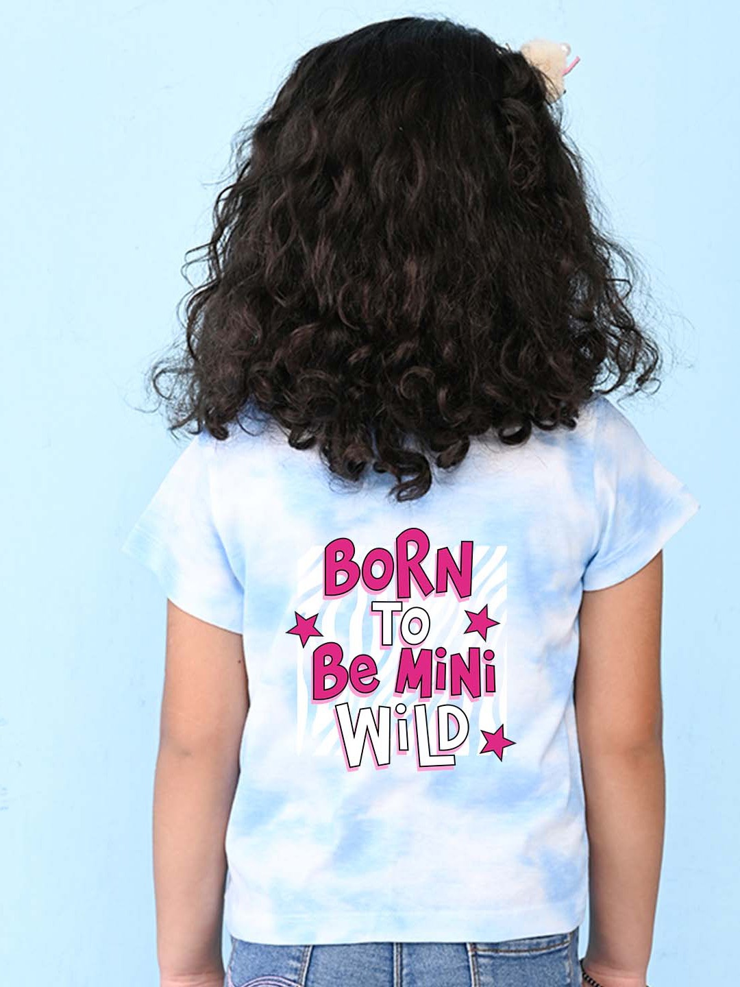 

NUSYL Girls Tie & Dye Cotton T-shirt, Blue
