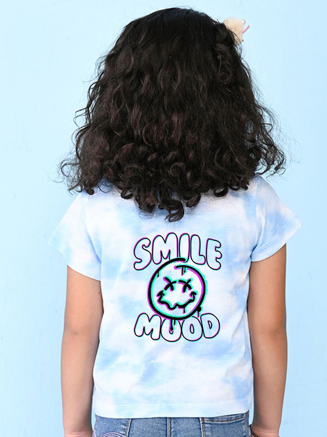 

NUSYL Girls Typography Printed T-Shirt, Blue