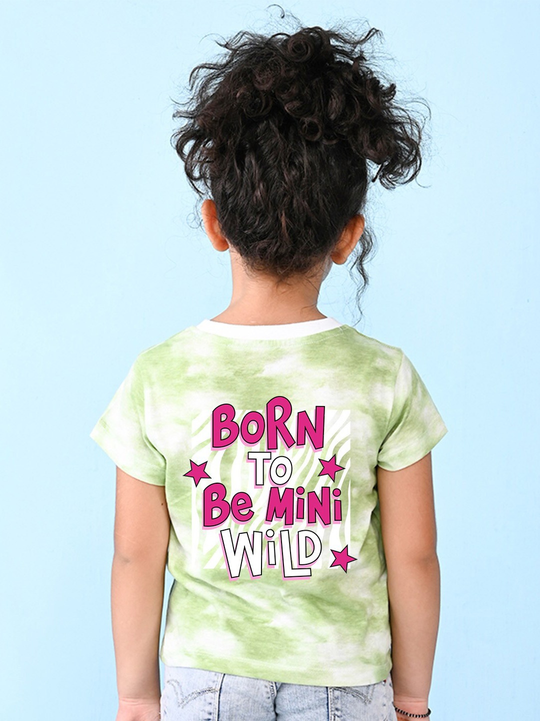 

NUSYL Girls Typography Printed T-Shirt, Green
