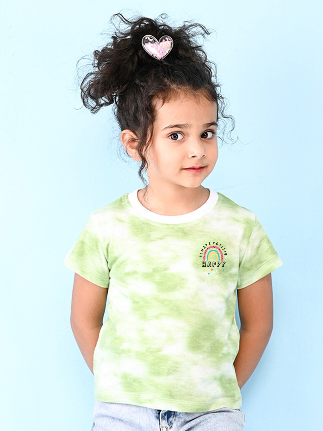 

NUSYL Girls Tie & Dyed T-Shirt, Green