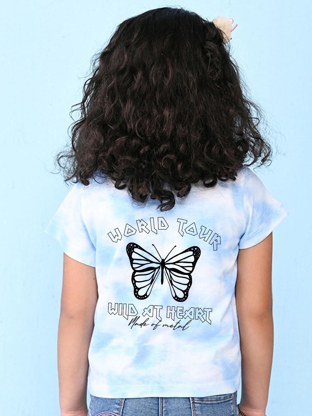 

NUSYL Tie and Dyed Round Neck Casual T-shirt, Blue