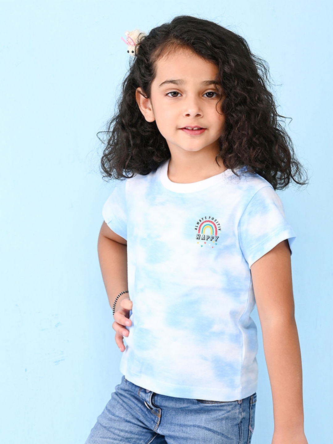 

NUSYL Tie and Dyed Round Neck Casual T-shirt, Blue