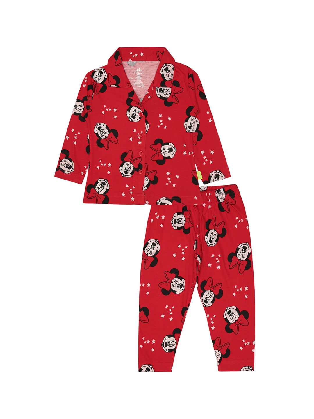 

Bodycare Kids Girls Minnie Mouse Printed Cotton Night suit, Red