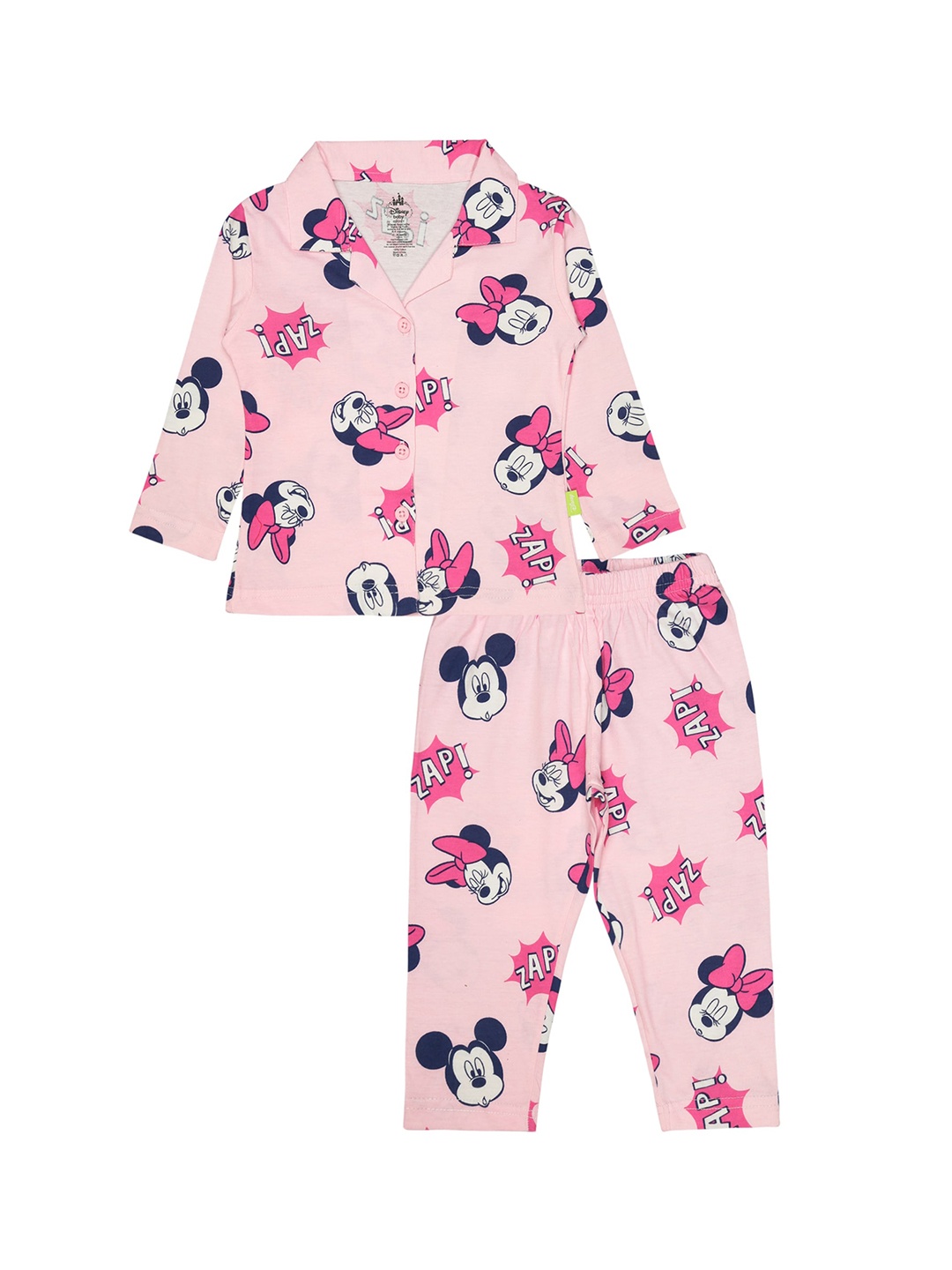 

Bodycare Kids Girls Minnie Mouse Printed Pure Cotton Night suit, Pink