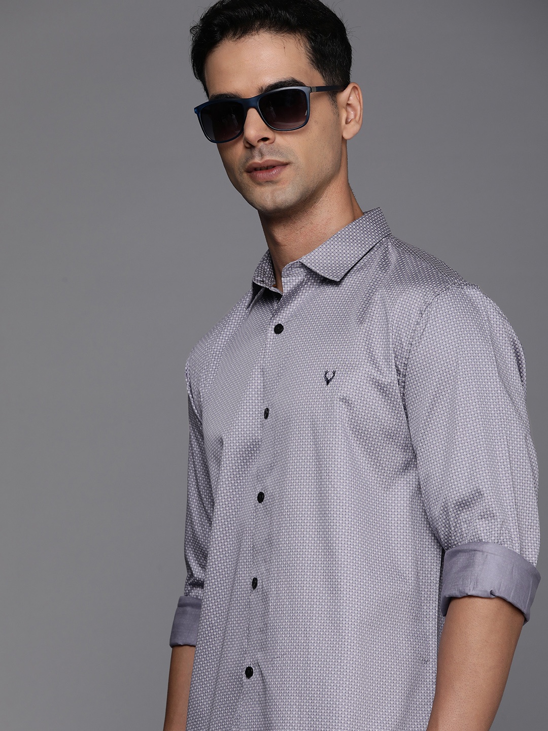 

Allen Solly Classic Printed Pure Cotton Casual Shirt, Lavender