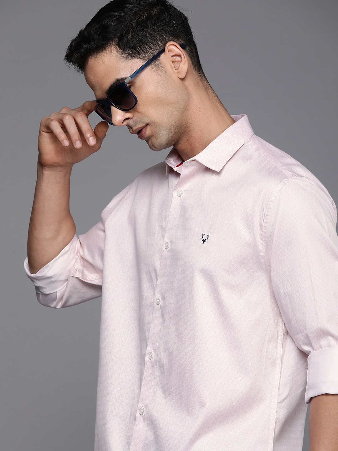 

Allen Solly Classic Printed Pure Cotton Casual Shirt, Pink