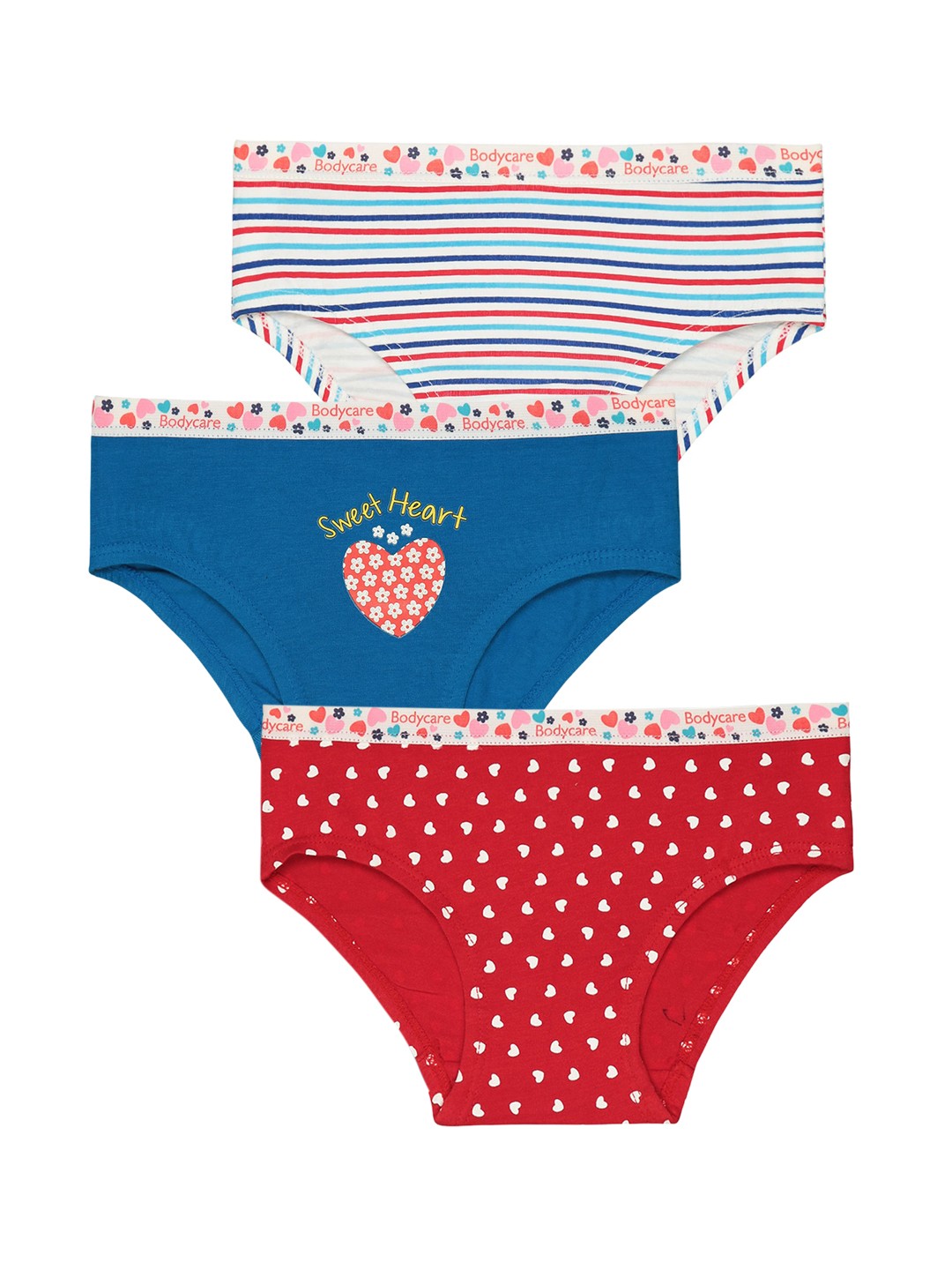 

Bodycare Kids Girls Pack Of 3 Assorted Conversational Printed Cotton Briefs