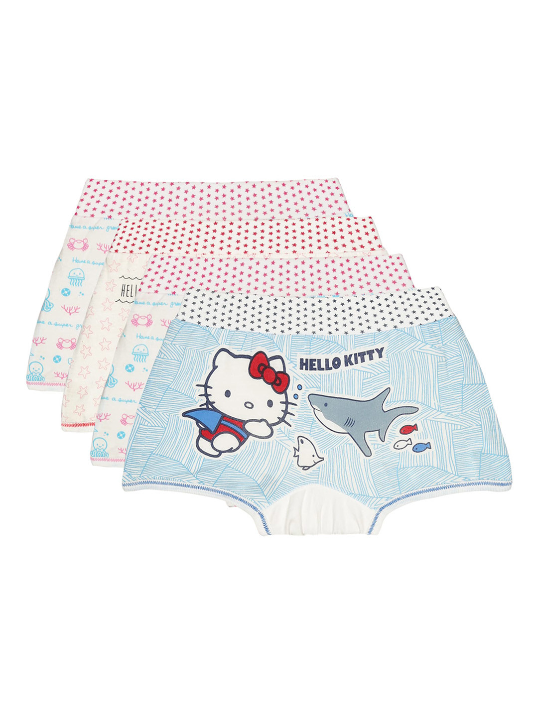 

Bodycare Kids Pack Of 4 Conversational Printed Cotton Boy Shorts Briefs KIA8451-PK006_P4, Blue