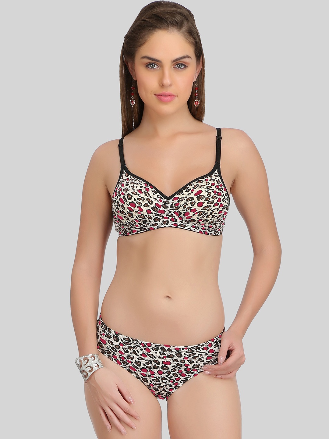 SELFCARE Cotton Tiger Print Lingerie Set SN0833, Pink
