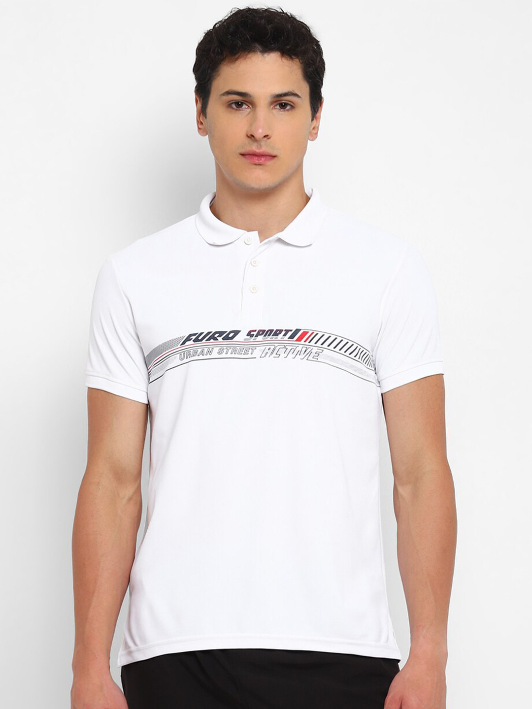 

FURO by Red Chief White Typography Polo Collar T-shirt