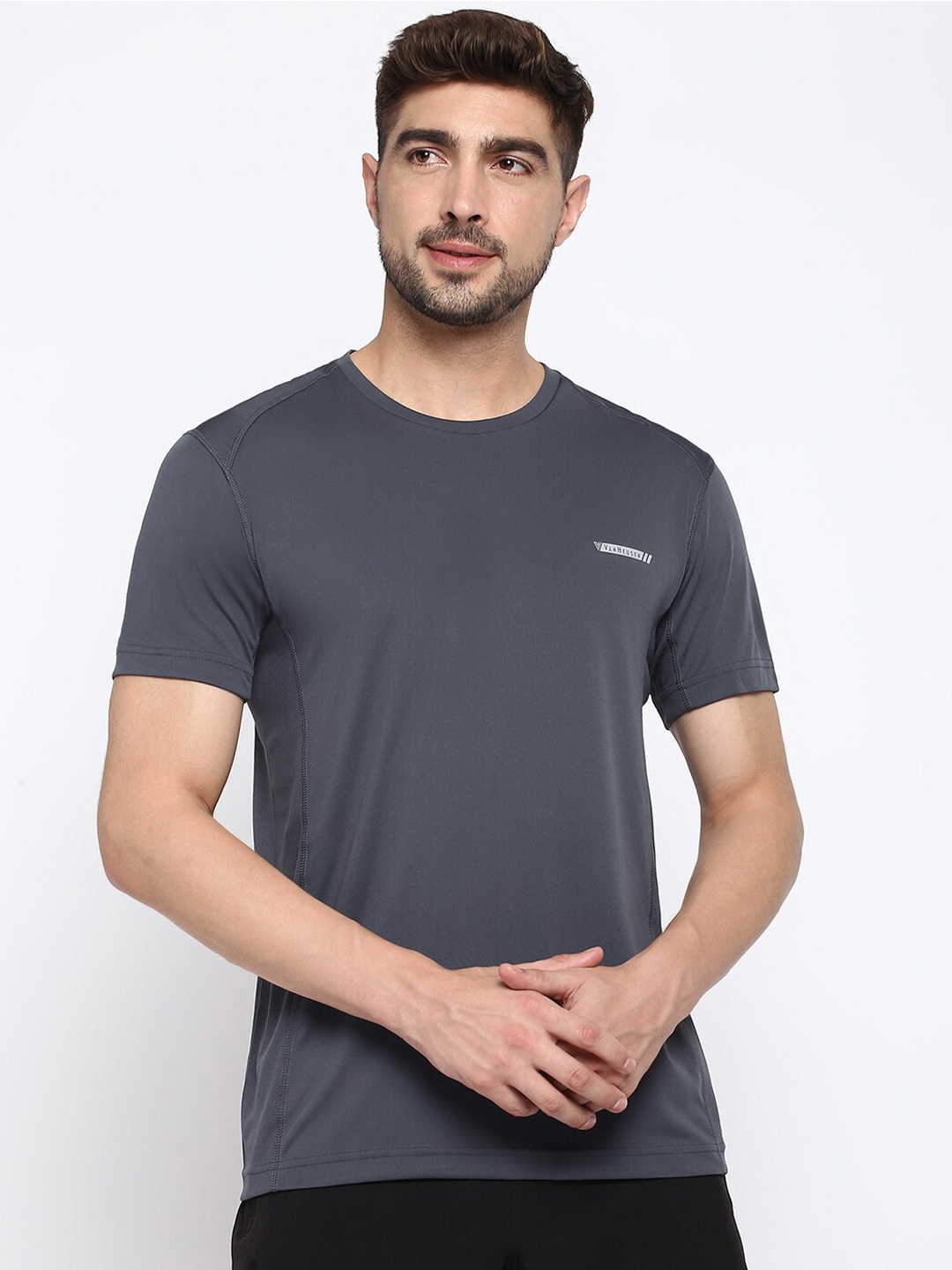 

Van Heusen Round Neck Regular Fit Casual T-Shirt, Grey