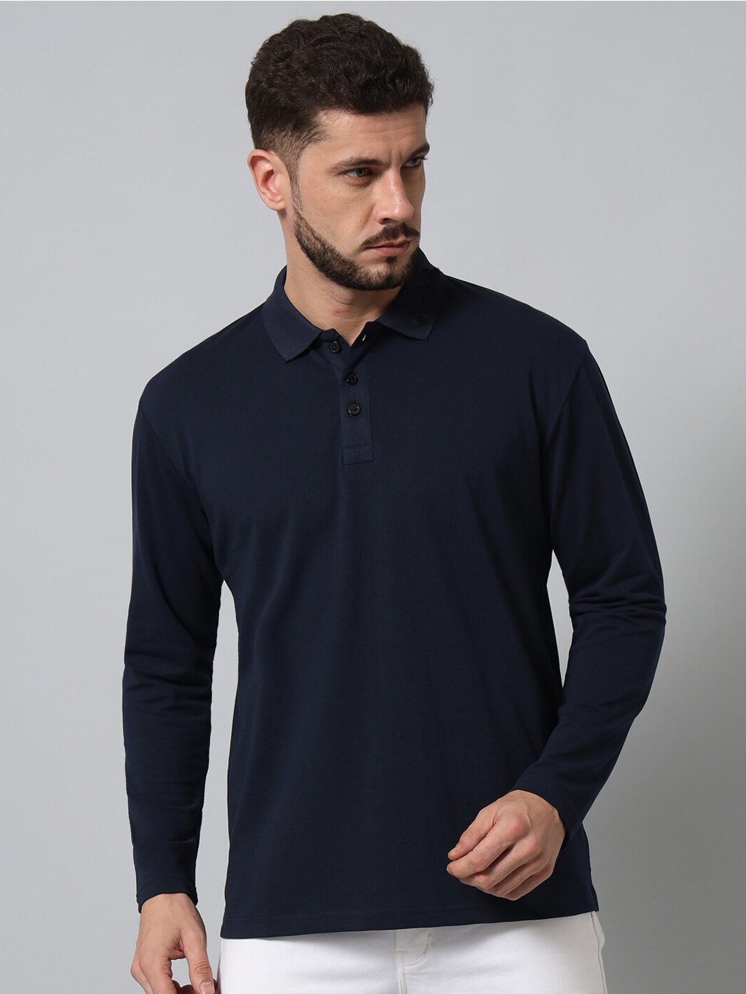 

GRIFFEL Men Polo Collar T-shirt, Navy blue